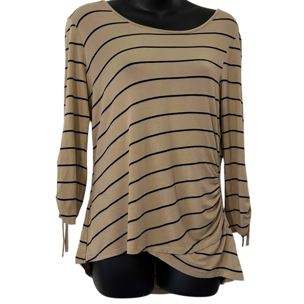 Spense Petite women’s striped ruched top size PM
